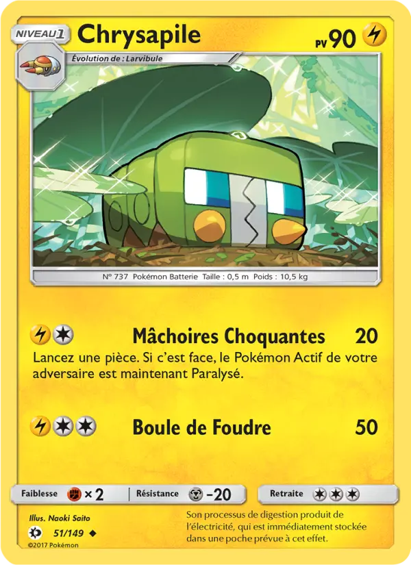 Carte Pokémon Chrysapile #51 — Soleil et Lune