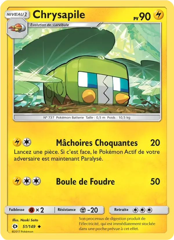 Carte Pokémon Chrysapile #51 — Soleil et Lune