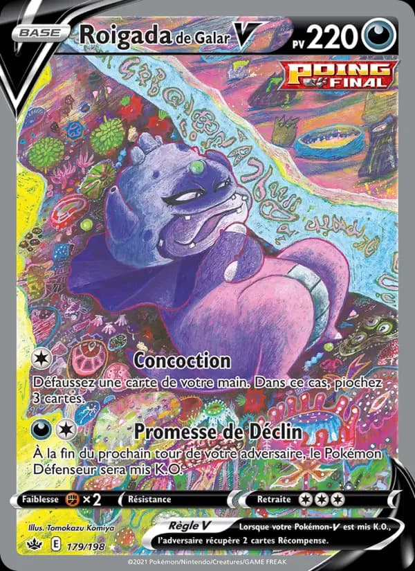 Carte Pokémon Roigada de Galar V #179 — Règne de Glace