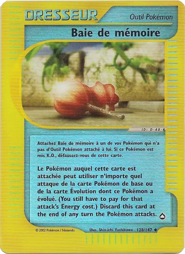 Carte Pokémon Baie de mémoire #128 — Aquapolis