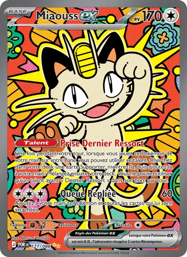 Carte Pokémon Miaouss-ex #121 — Équilibre Parfait