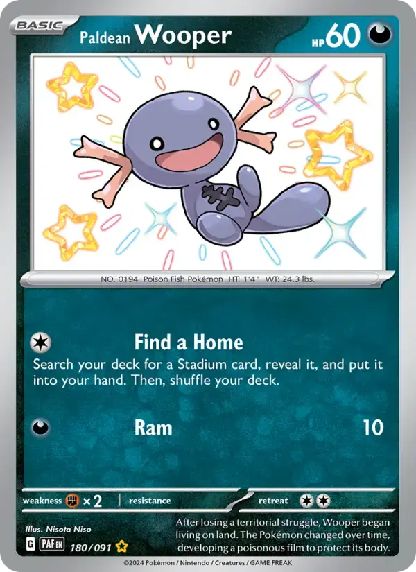 Paldean Wooper #180 — Paldean Fates
