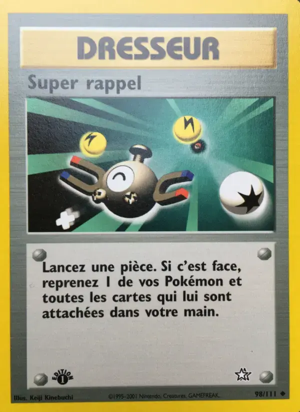 Carte Pokémon Super rappel #98 — Neo Genesis