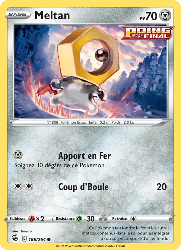 Carte Pokémon Meltan #188 — Poing de Fusion