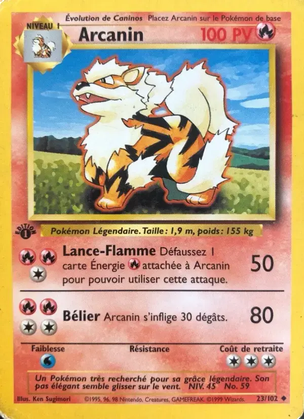 Carte Pokémon Arcanin #23 — Set de Base