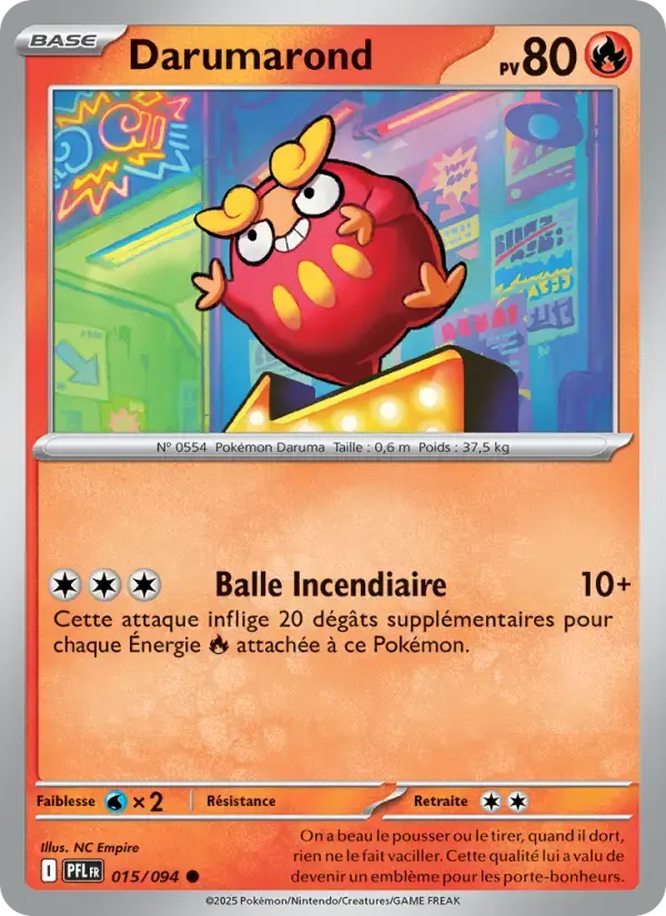 Carte Pokémon Darumarond #015 — Flammes Fantasmagoriques