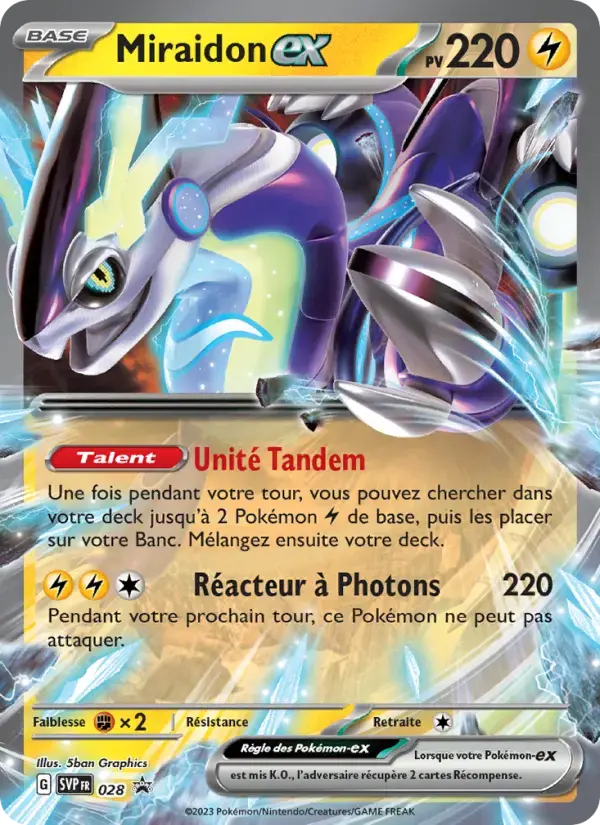 Carte Pokémon Miraidon-ex #028 — Promos Écarlate et Violet