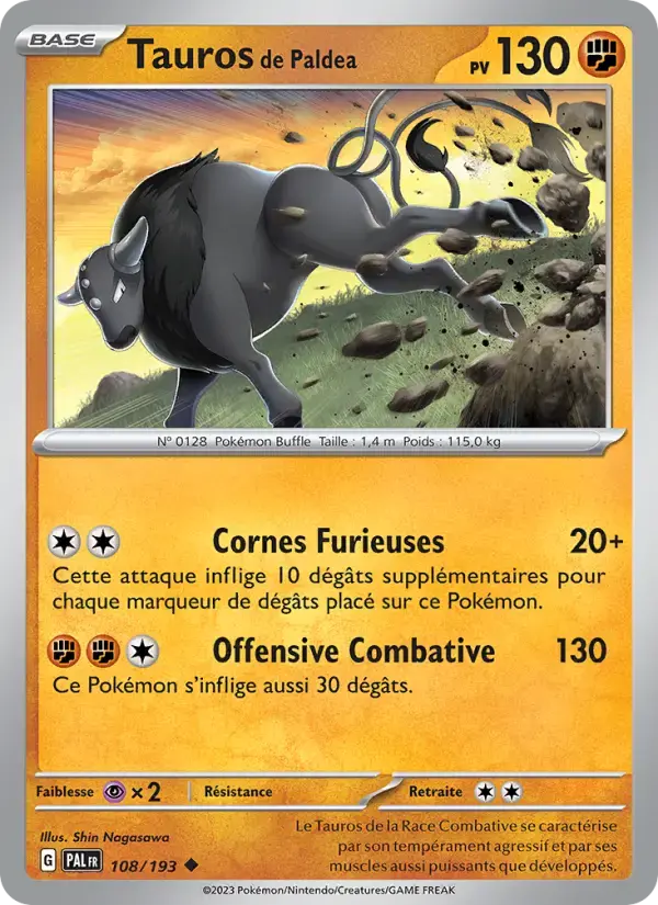 Carte Pokémon Tauros de Paldea #108 — Évolutions à Paldea