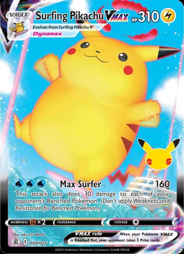 Surfing Pikachu VMAX #9 — Celebrations