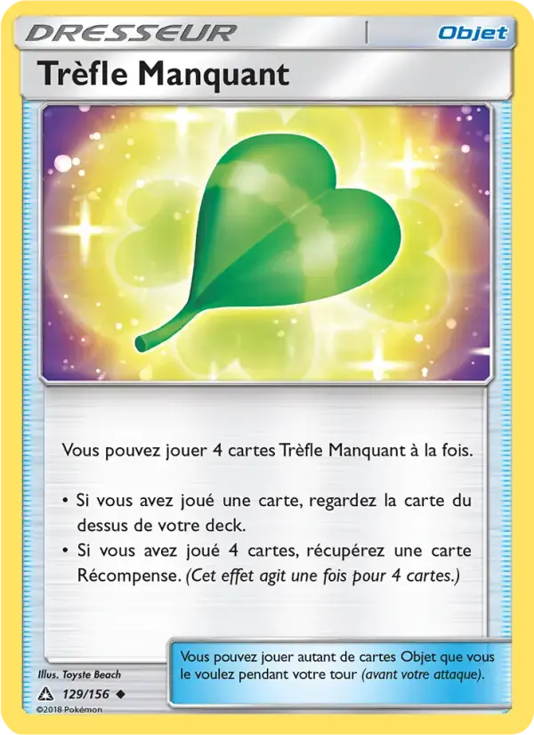 Carte Pokémon Trèfle Manquant #129 — Ultra-Prisme