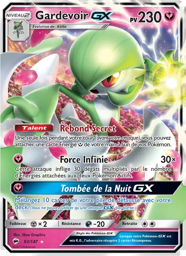 Carte Pokémon Gardevoir GX #93 — Ombres Ardentes