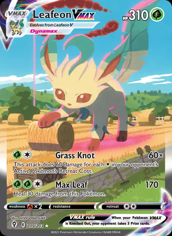 Leafeon VMAX #205 — Evolving Skies