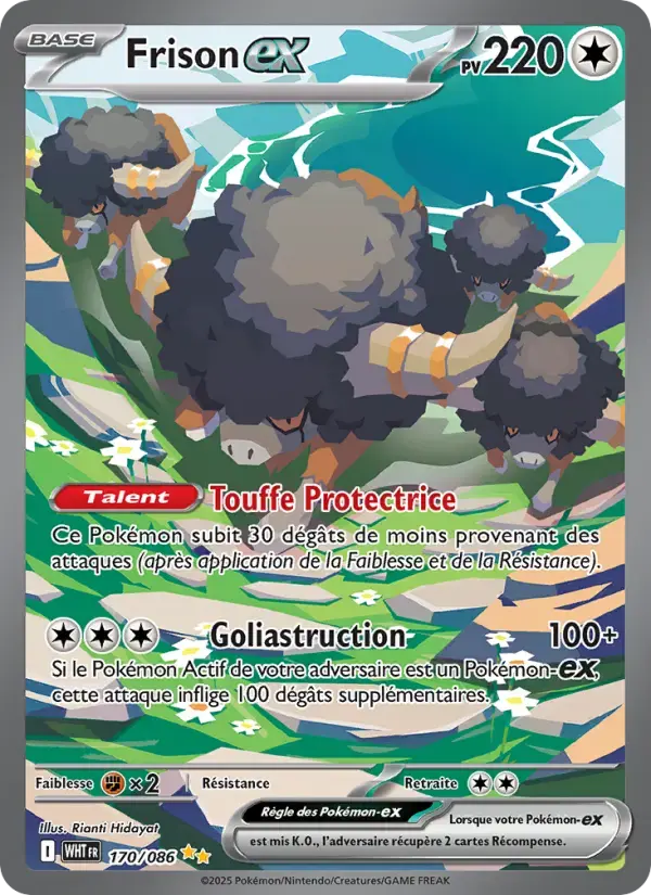Carte Pokémon Frison-ex #170 — Flamme Blanche