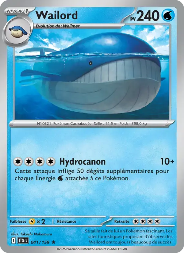 Carte Pokémon Wailord #041 — Aventures Ensemble