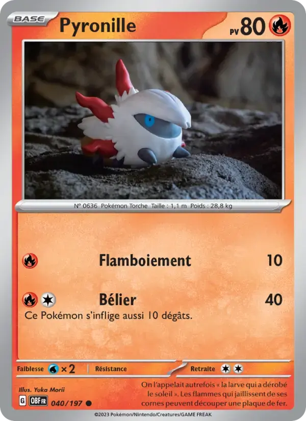 Carte Pokémon Pyronille #040 — Flammes Obsidiennes
