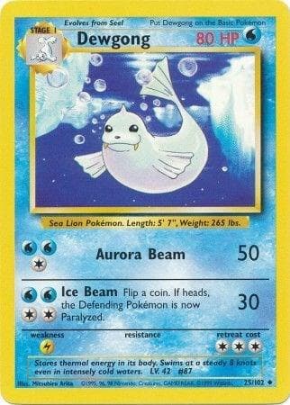 Dewgong #25 — Base Set