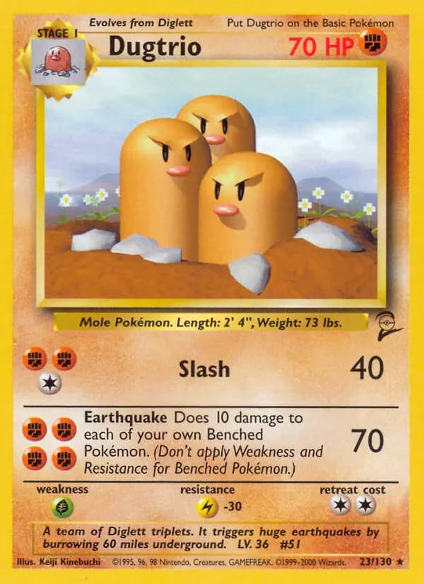 Dugtrio #23 — Base Set 2