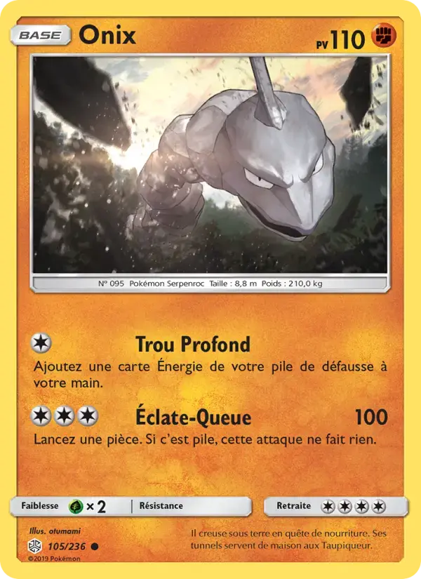 Carte Pokémon Onix #105 — Éclipse Cosmique