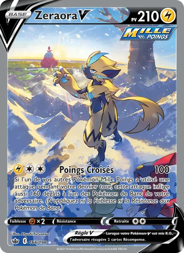 Carte Pokémon Zeraora V #166 — Règne de Glace