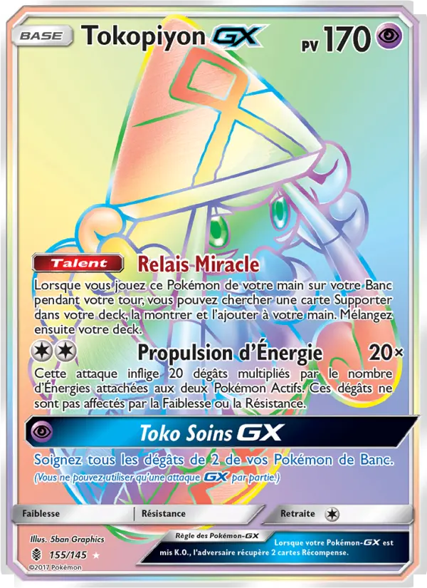 Carte Pokémon Tokopiyon GX #155 — Gardiens Ascendants