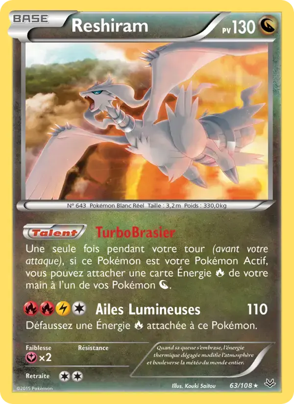 Carte Pokémon Reshiram #63 — Ciel Rugissant