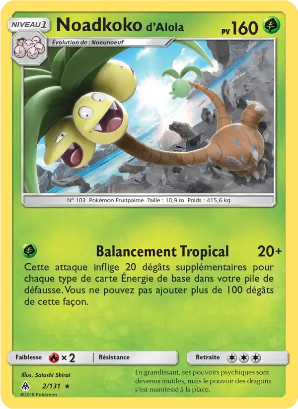 Carte Pokémon Noadkoko d’Alola #2 — Lumière Interdite