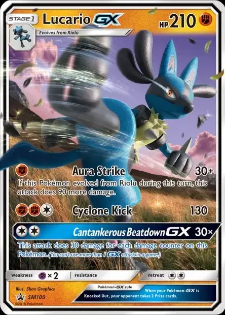 Carte Pokémon Lucario-GX #SM100 — Jumbo