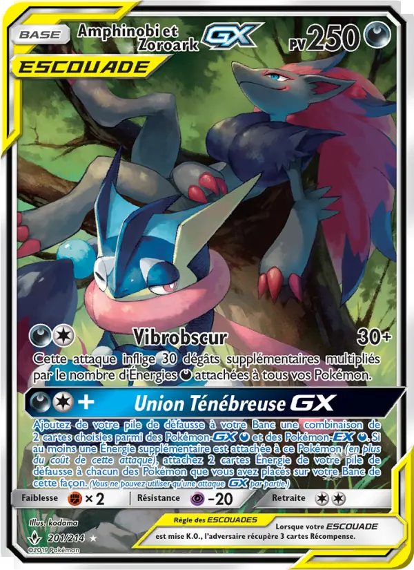 Carte Pokémon Amphinobi et Zoroark GX #201 — Alliance Infaillible