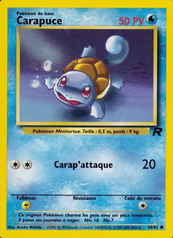 Carte Pokémon Carapuce #68 — Team Rocket