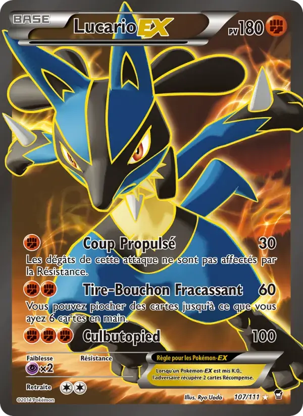 Carte Pokémon Lucario EX #107 — Poings Furieux