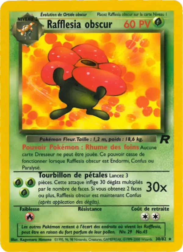 Carte Pokémon Rafflesia obscur #30 — Team Rocket