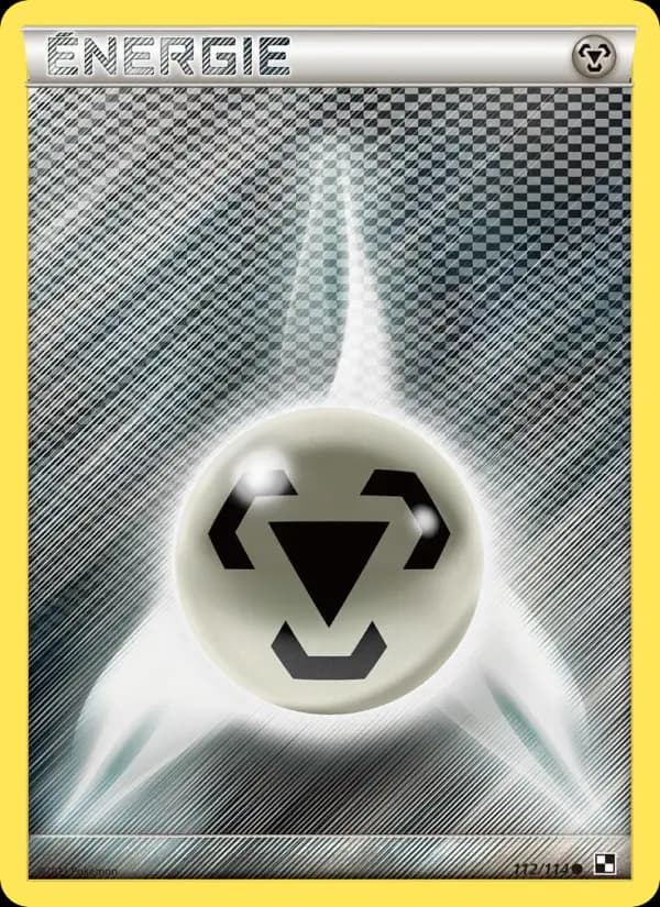 Carte Pokémon Énergie Métal #112 — Noir et Blanc