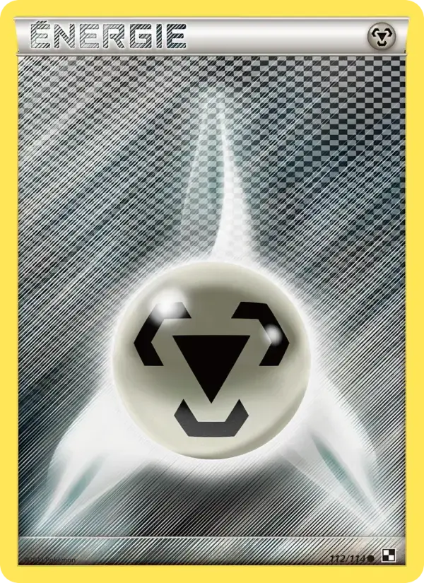 Carte Pokémon Énergie Métal #112 — Noir et Blanc