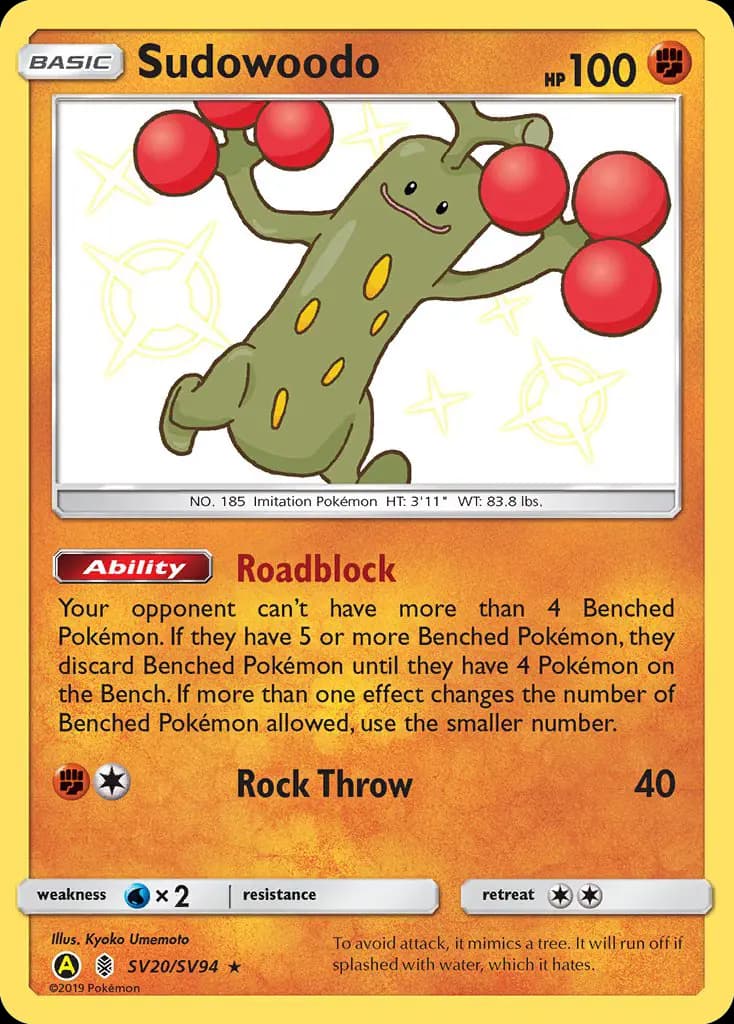 Sudowoodo #SV20 — Hidden Fates