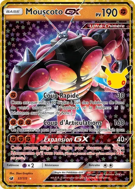 Carte Pokémon Mouscoto GX #57/111 — 30ᵉ Anniversaire