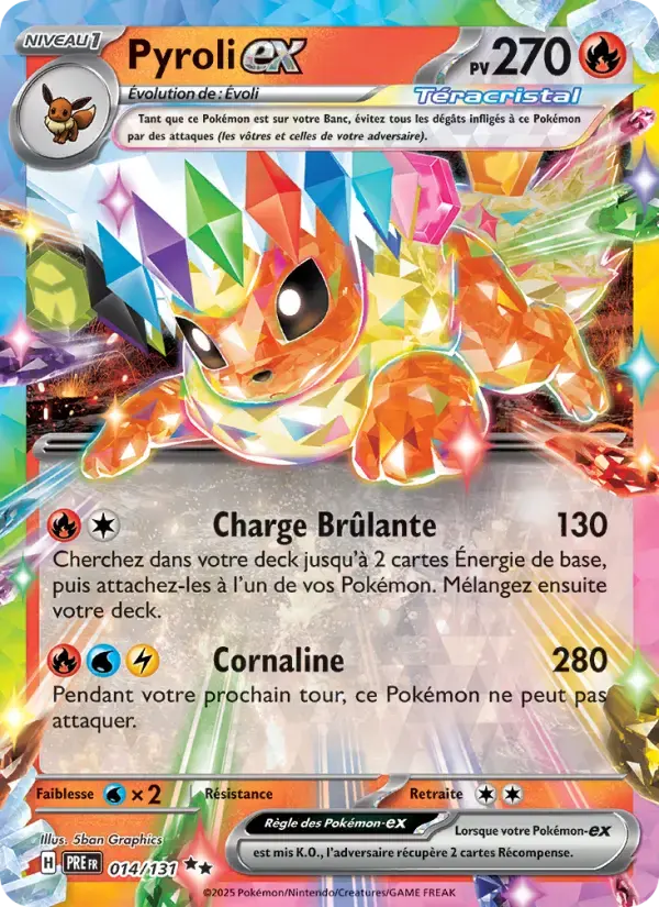 Carte Pokémon Pyroli-ex #014 — Évolutions Prismatiques