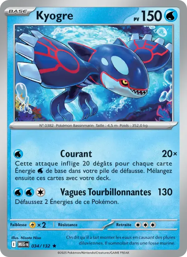 Carte Pokémon Kyogre #034 — Méga-Évolution