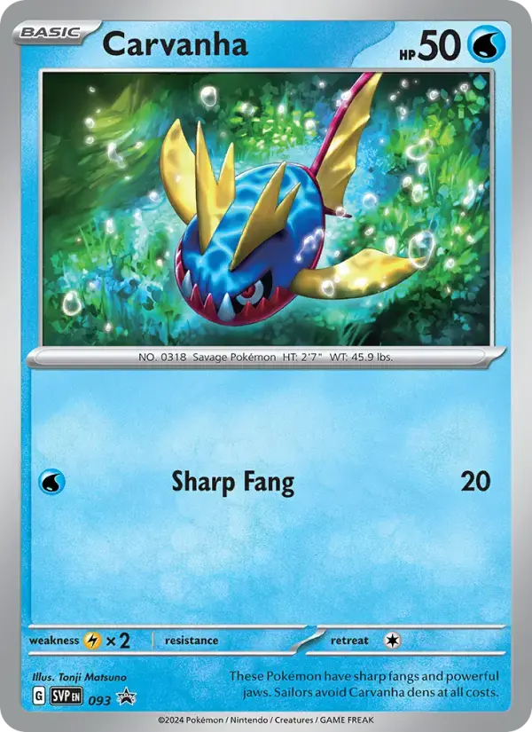 Carte Pokémon Carvanha #093 — Promos Écarlate et Violet