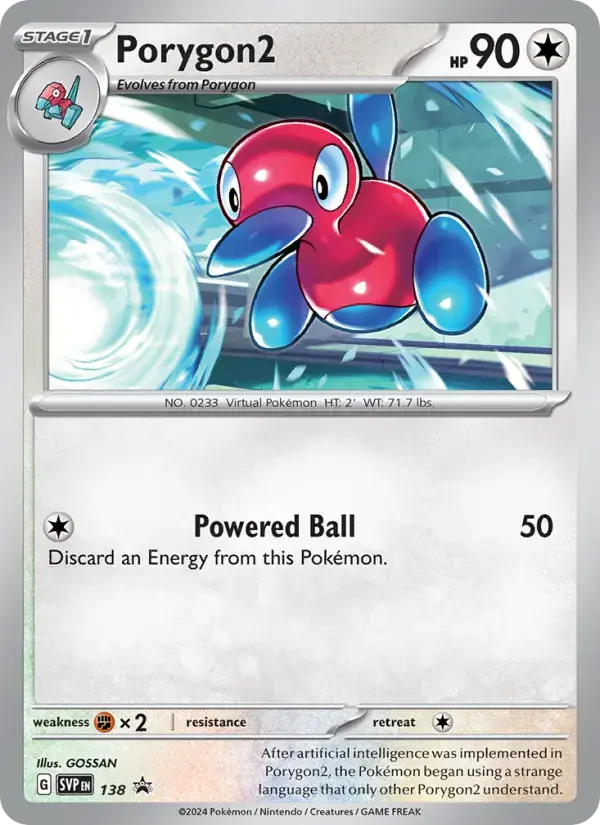 Carte Pokémon Porygon2 #138 — Promos Écarlate et Violet