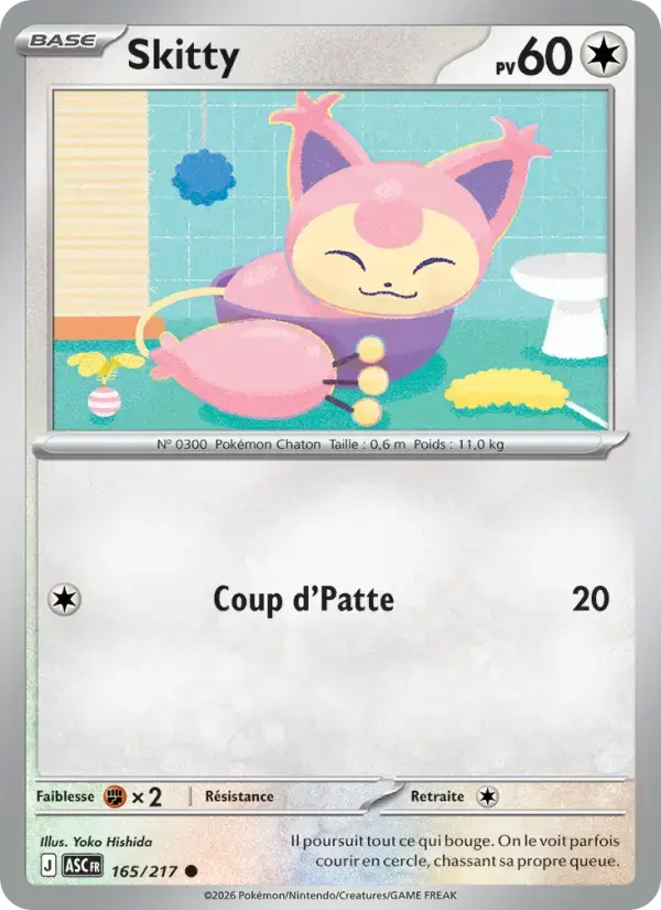 Carte Pokémon Skitty #165 — Héros Transcendants