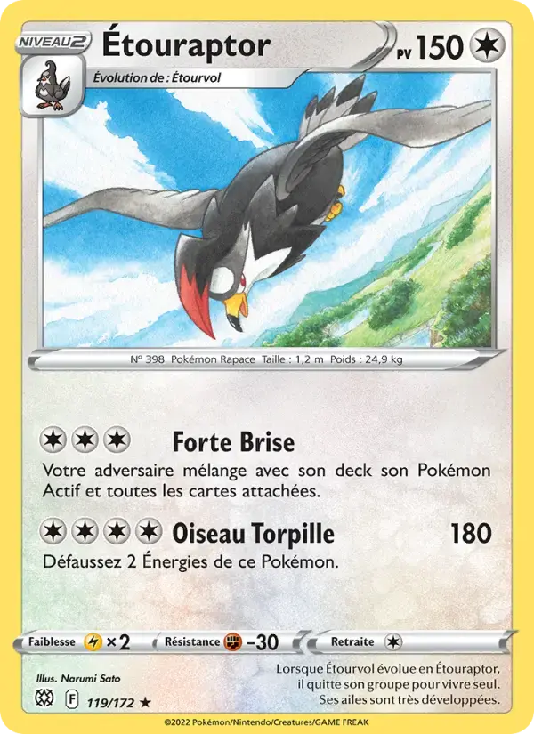 Carte Pokémon Étouraptor #119 — Stars Étincelantes
