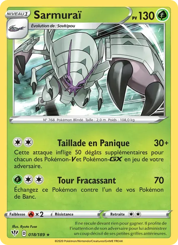 Carte Pokémon Sarmuraï #18 — Ténèbres Embrasées