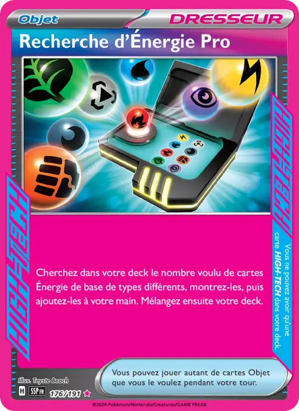 Carte Pokémon Recherche d'Énergie Pro #176 — Étincelles Déferlantes