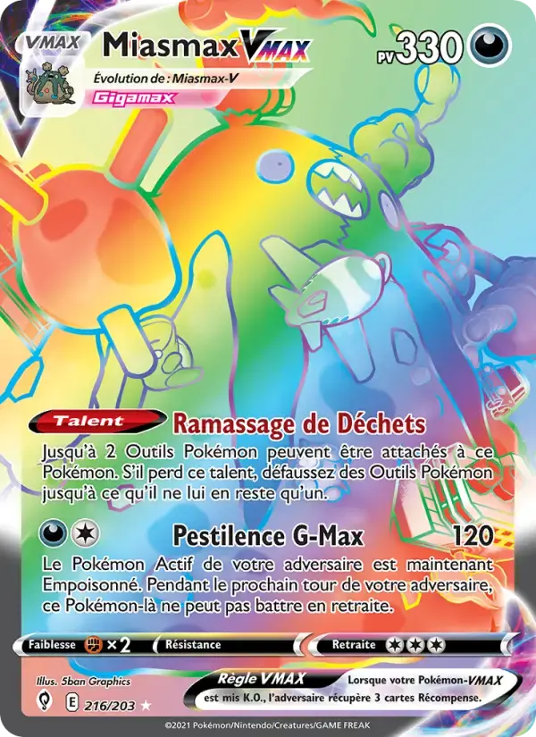 Carte Pokémon Miasmax VMAX #216 — Évolution Céleste
