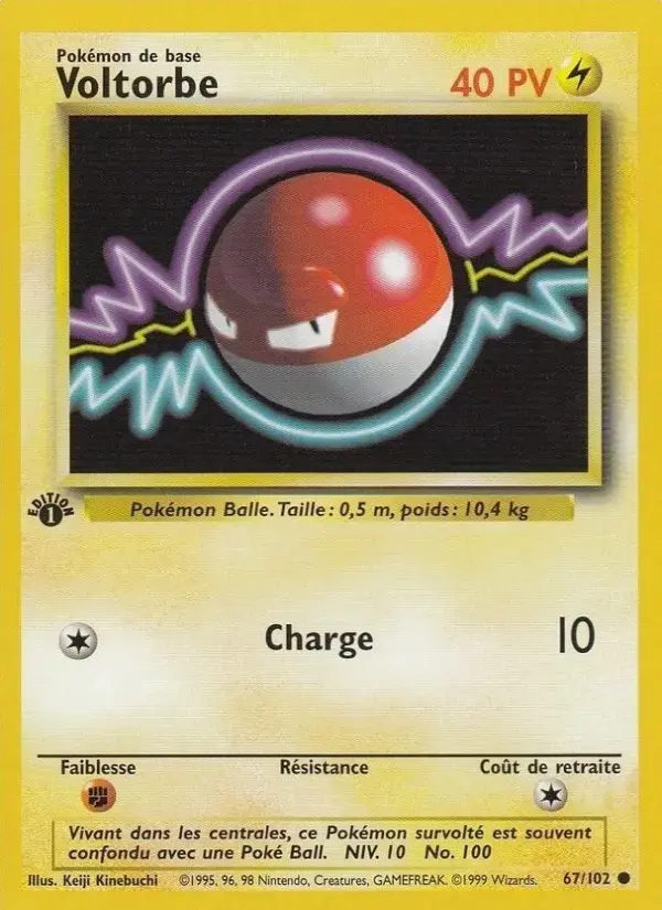 Carte Pokémon Voltorbe #67 — Set de Base