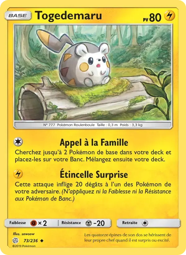 Carte Pokémon Togedemaru #73 — Éclipse Cosmique