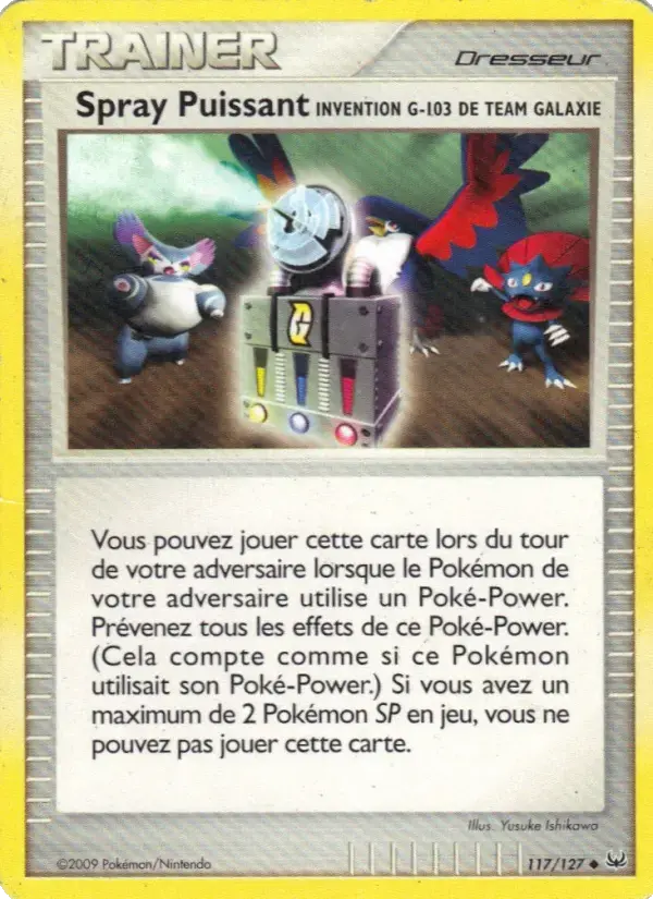 Carte Pokémon Spray Puissant Invention G-103 de Team Galaxie #117 — Platine