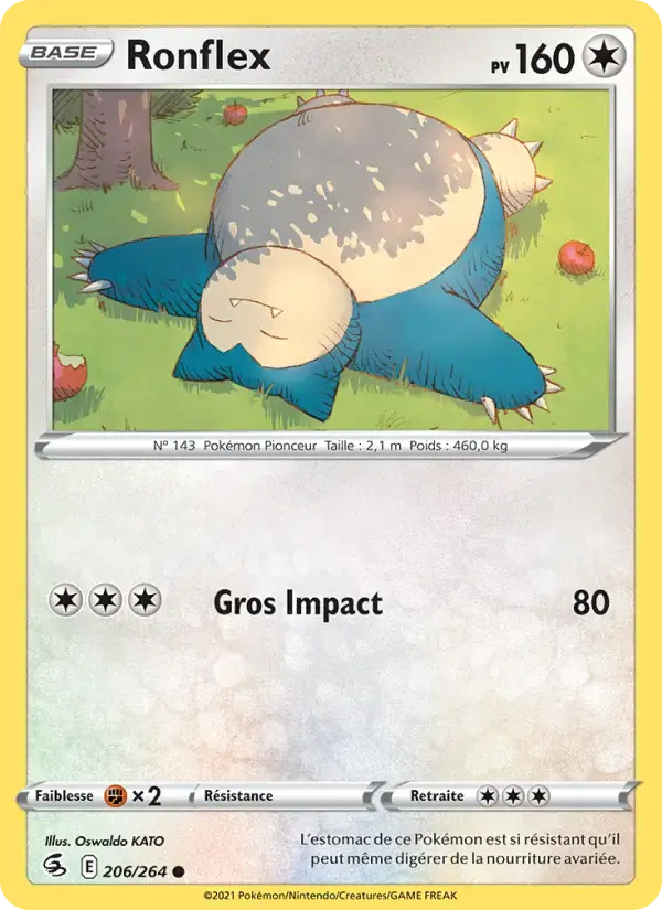 Carte Pokémon Ronflex #206 — Poing de Fusion