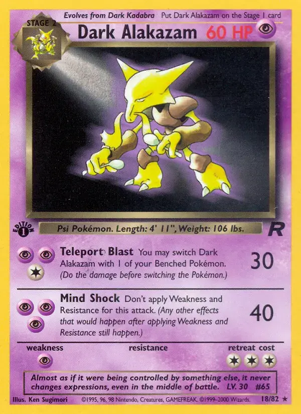 Dark Alakazam #18 — Team Rocket