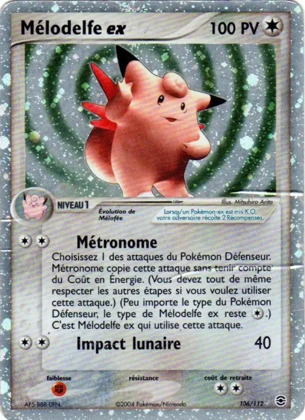 Carte Pokémon Mélodelfe ex #106 — Rouge Feu & Vert Feuille